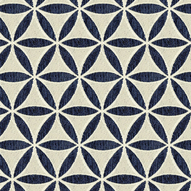 Demeter Mid-Scale Geometric Chenille Upholstery Fabric Navy Blue