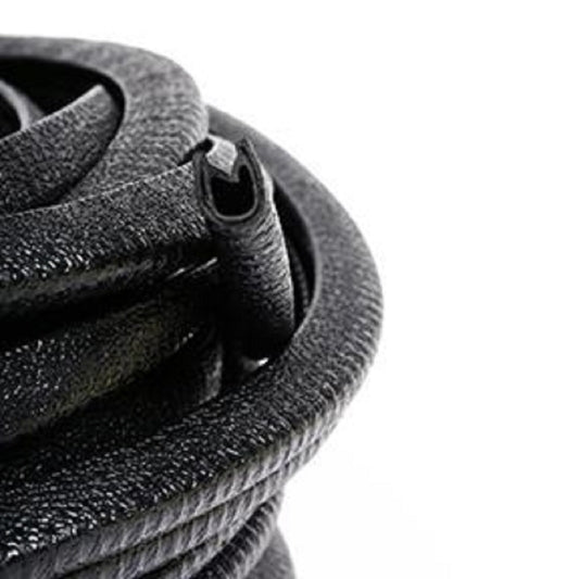 Windlace Black Snap on Trim Leathergrain Surface-100 ft Auto-Windlace Trim