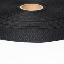 Load image into Gallery viewer, Twill Tape Black Polyester Binding and Edging Tape 2 sizes 3/4&quot; and 1&quot; 110 Yard Roll