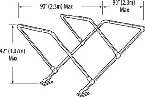 Bimini Top Frame Kit 3 Bar 7/8" Aluminum Tubing Frame Boat Top with Hardware