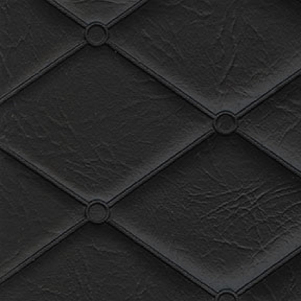 Mayfair 7 Black Diamond Pattern Quilted Heat Sealed Vinyl Upholstery