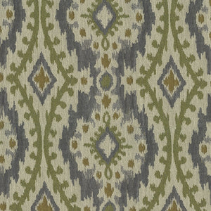 Whistler Upholstery Fabric Chenille Medallion Panel with Ikat Effect Woven Jacquard 5 Colors