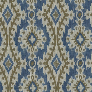 Whistler Upholstery Fabric Chenille Medallion Panel with Ikat Effect Woven Jacquard 5 Colors